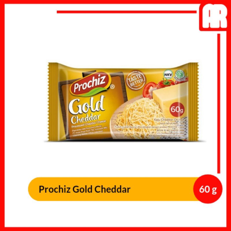 

Prochiz Gold Keju Cheddar 60g - Keju Parut | AR Ostore