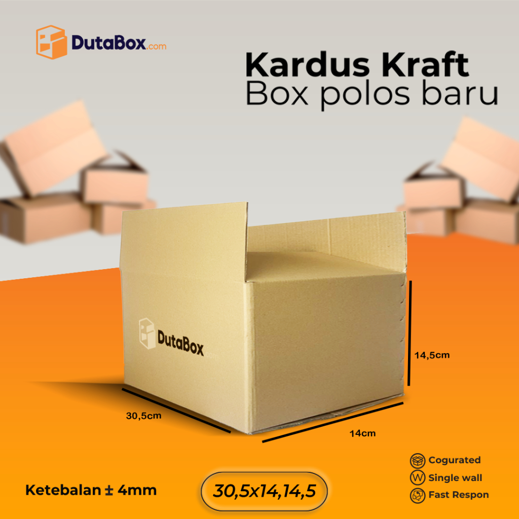 

Kardus Box Baru 30,5x14x14,5 ( Single Wall ) Kardus packing