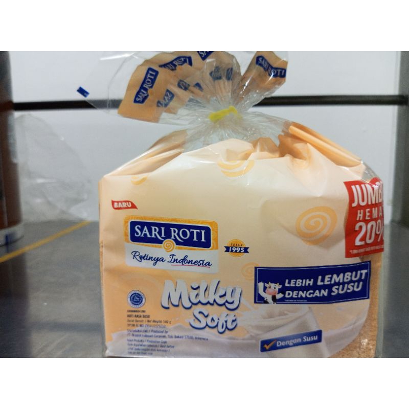 

roti tawar milky shoft jumbo 15 slice