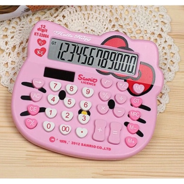 

KODE N52E Kalkulator Kepala Hello Kitty Pink 12 Digit KT2288
