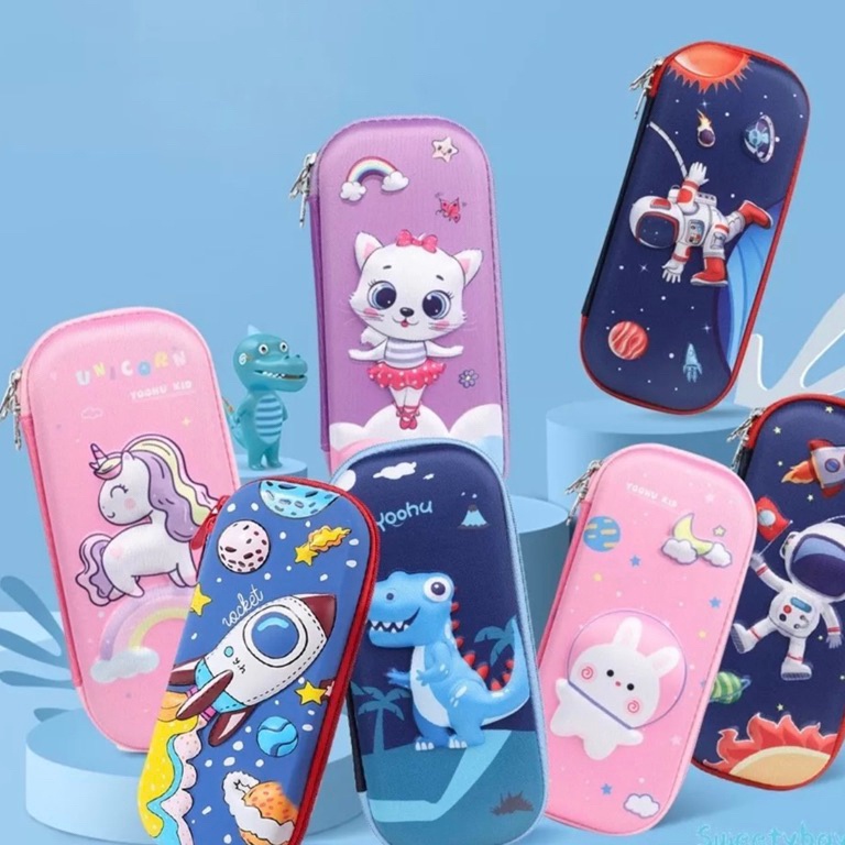 

KODE O97Q KKM Kotak Pensil Bahan EVA Motif Cowok Cewek Retsleting Anak Sekolah Waterproof Anti Air