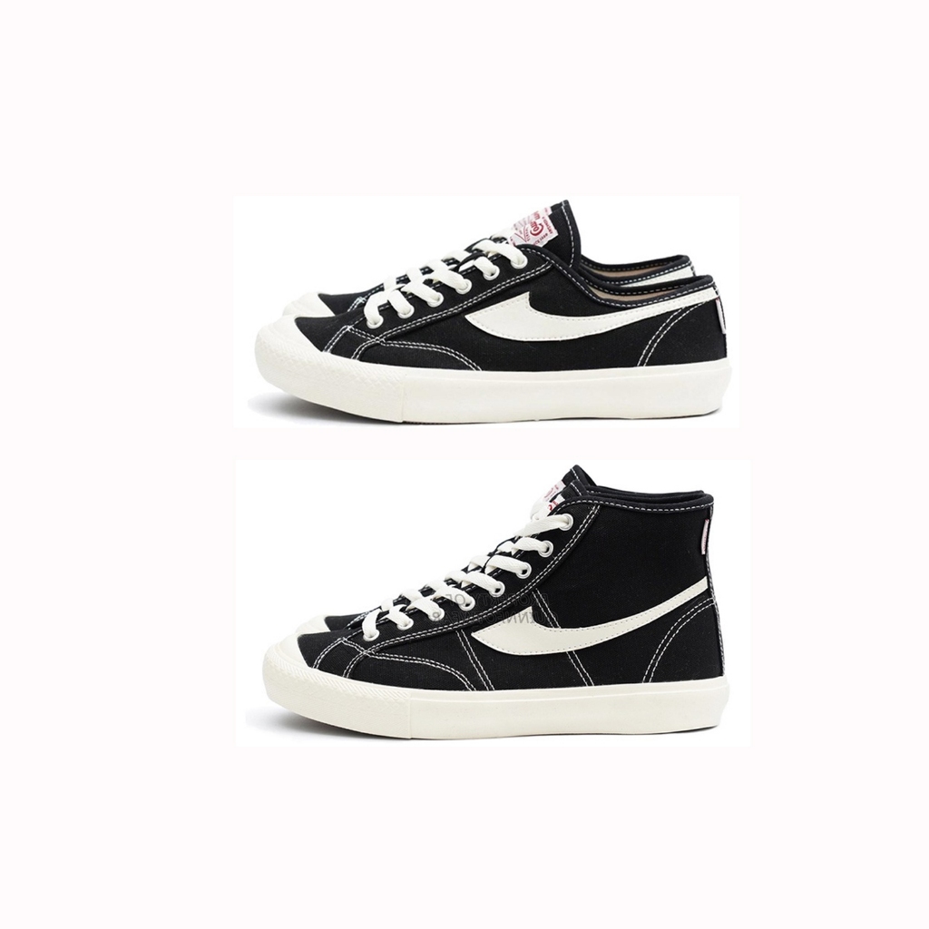 Compass Gazelle Low High Black White Original BNIB Full Set Sepatu Sneakers Casual Tali Pria