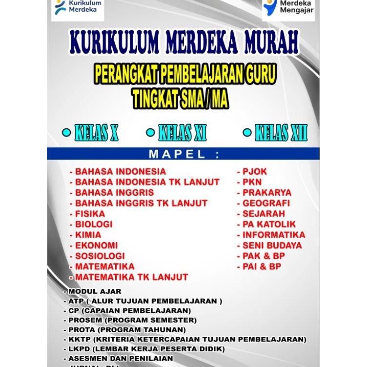 

KODE M99W Perangkat pembelajaran kurikulum merdeka Modul ajar SMAMA SIAP KIRIM FILE DULU