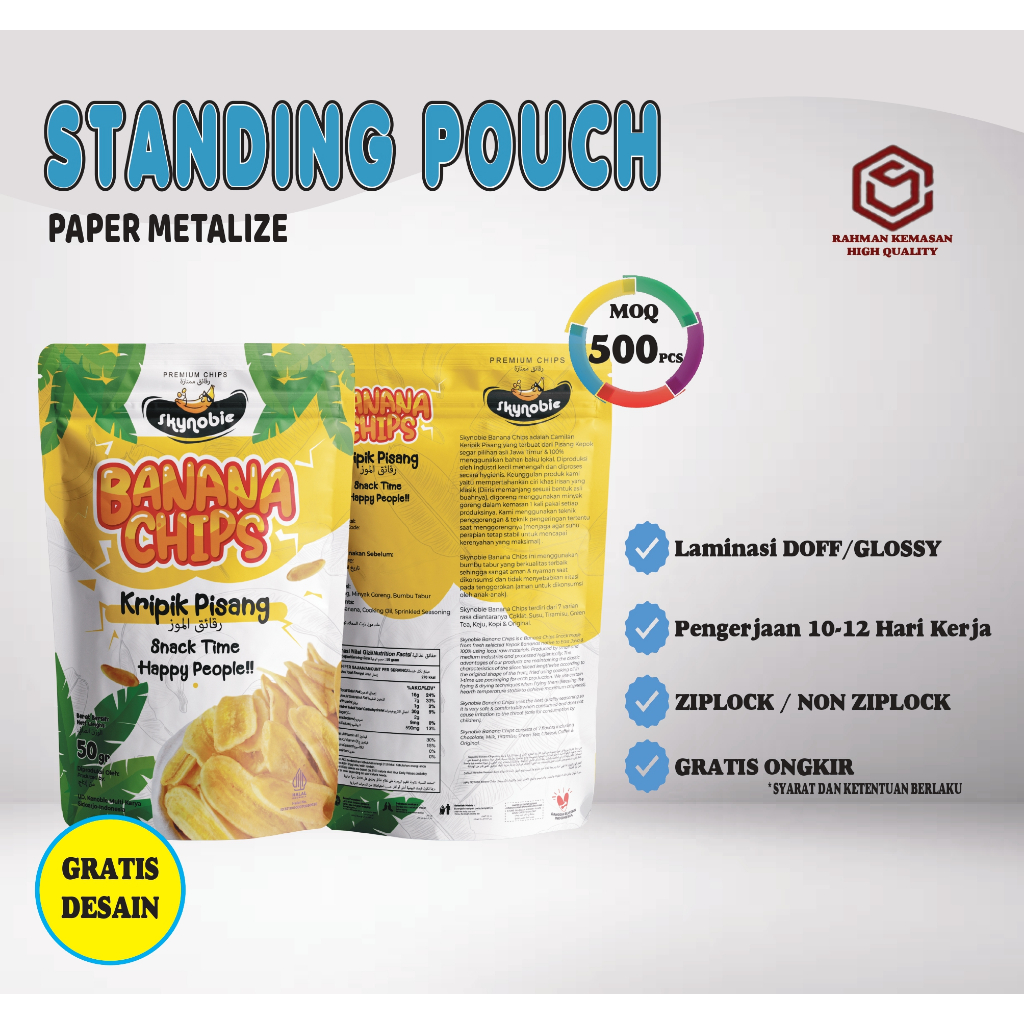 Cetak Kemasan Standing Pouch Custom