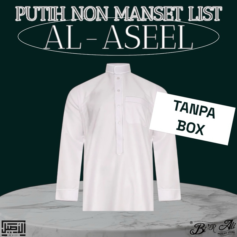 [TANPA BOX] Jubah Al Aseel Premium Dewasa Non Manset List Import Arab Saudi