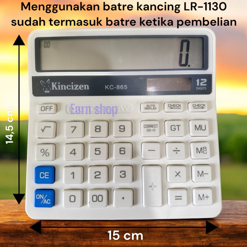 

kalkulator dagang 12 digit kincizen KC-865 | kalkulator ukuran sedang