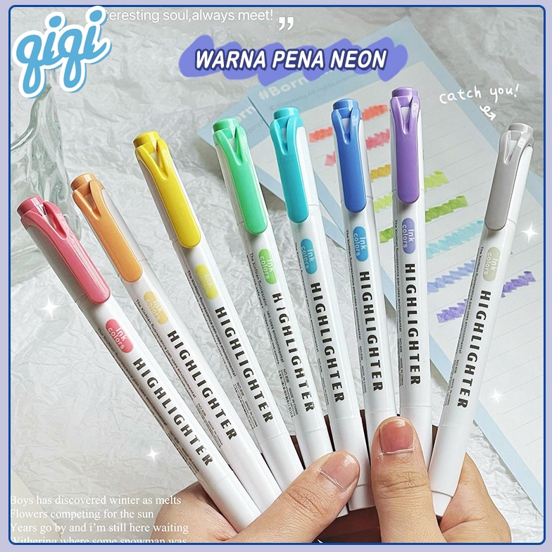 

KODE N69Z Stabilo stabillo warnastabilo isi warna pastelTint Marker HighlighterHighlighter Penanda stabilo Pastel 1 Set 5Pcs 5Warna Penanda Berwarna Qiqi Treasure