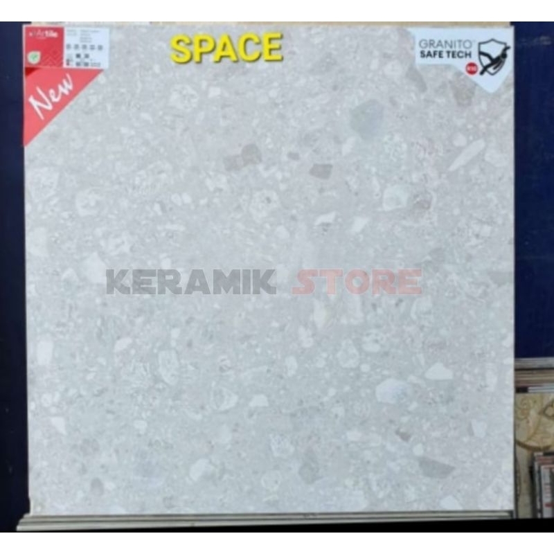 granit artile 60x60 matt motif terazzo sanctuary space