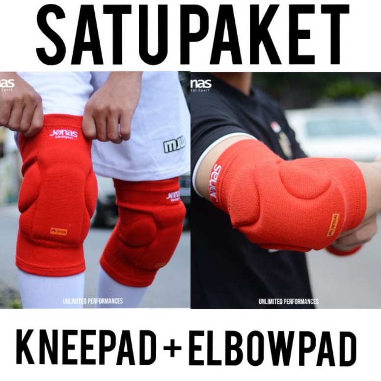 KODE X62D Kneepad Elbowpad Futsal Jonas V2 Knee Pad Elbow pelindung deker lutut siku kiper Merah Bir