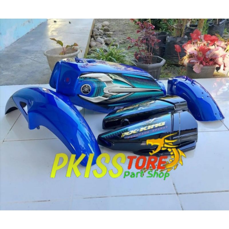 Tengki Tangki Bensin Set Yamaha RX-King RXk Biru Tahun 2007