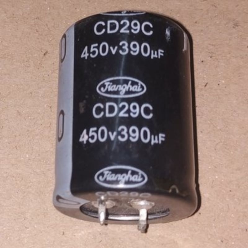 C Elco Elko 390uF 450V 390 uF 450 V 390mFD 390mF 450WV 450VDC mFD mF VDC WV