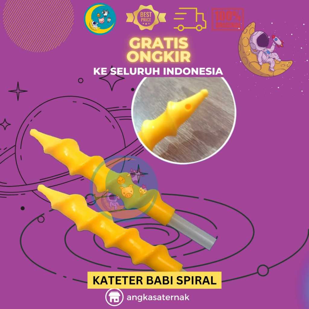 KATETER BABI SPIRAL - Alat IB Babi - Alat Inseminasi Buatan Babi - Catheter Pig Spiral Insemination