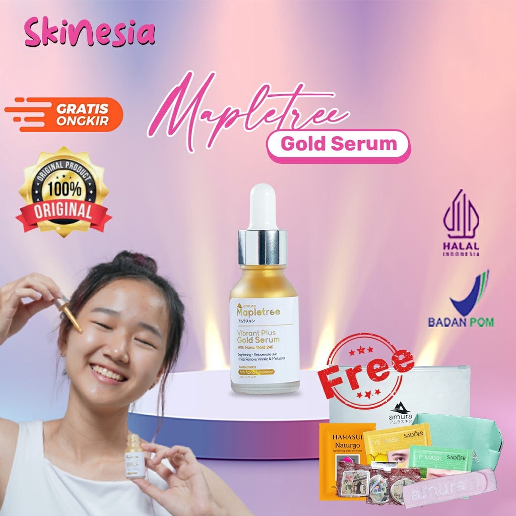 BISA COD - Amura Mapletree Gold | Serum Flek Hitam | Serum Wajah Kusam |  Amura  Gold Serum Glowing 