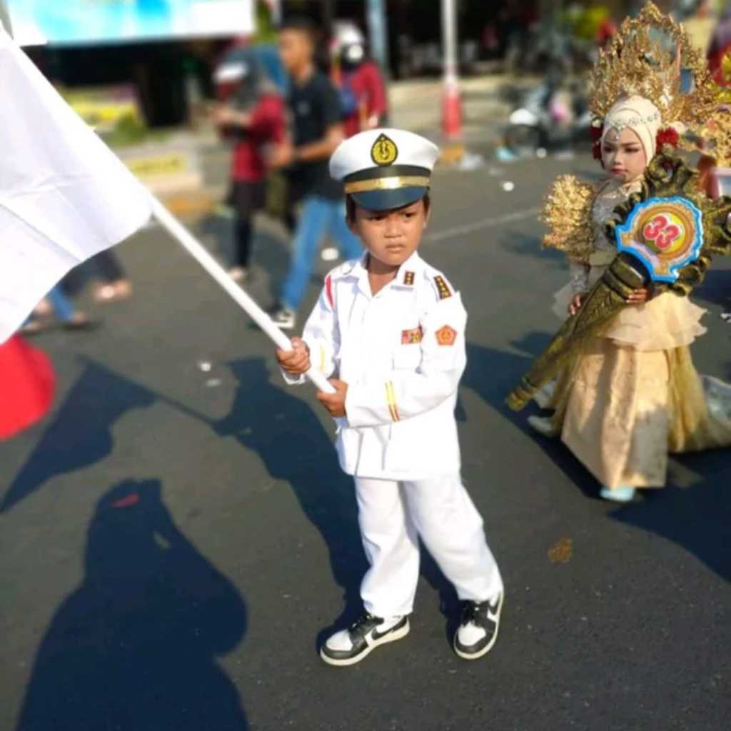 DISKON READY BAJU PROFESI ANAK TNI AL PUTIH / KOSTUM ANAK TNI ANGKATAN LAUT CILIK / BAJU KARNAVAL