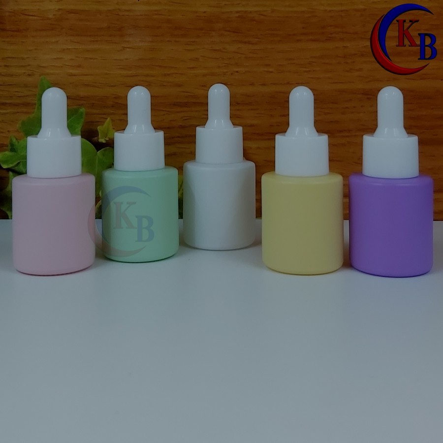 BOTOL PIPET 20 ML SERUM TETES WARNA / BOTOL KACA DOFF BAHU DATAR 20ML