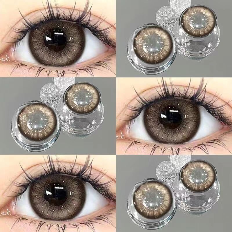 OMG/DIAMOND Black Spot Series biru abu-abu merah muda hijau warna coklat Lensa Lembut Untuk Mata Bes