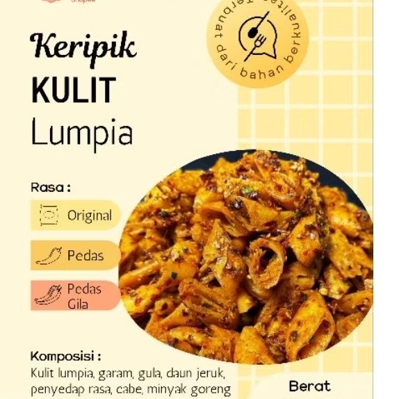 

Keripik Kulit Lumpia Original Pedas Extra Pedas 250gram