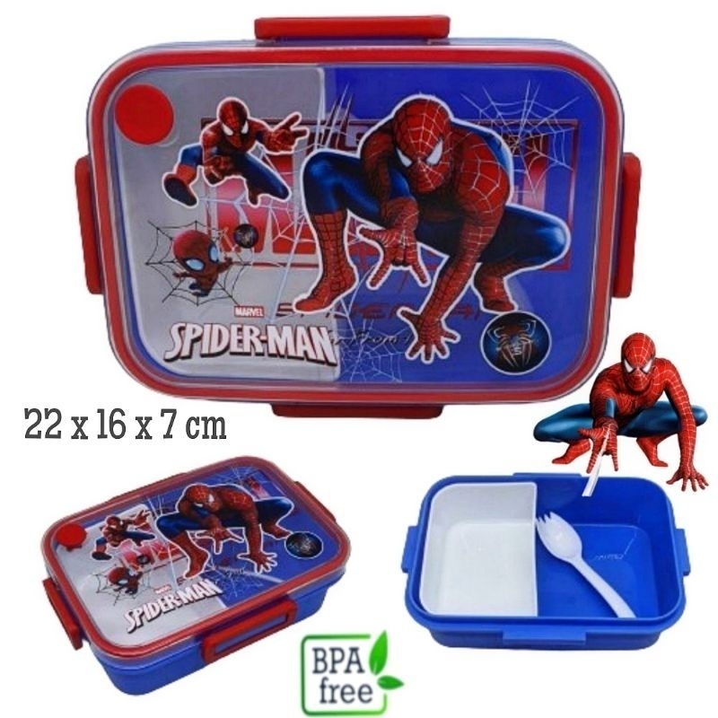 kotak makan sekat Spiderman plastik
