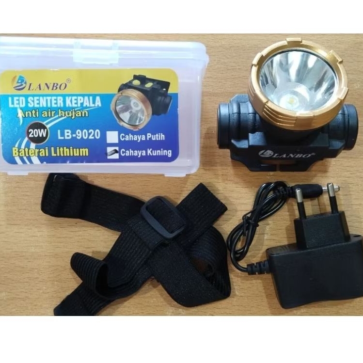 Senter Kepala/Head Lamp Lanbo  20W   LB-9020  Anti Air Hujan