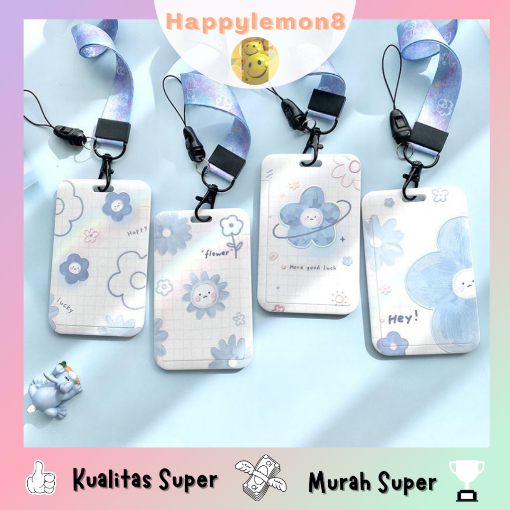 

Gantungan Kartu Nama / Tanda Pengenal / Identitas / ID Card Holder /Proteksi Holder Kartu Bus/ Sekolah / Kantor Desain Bunga Biru