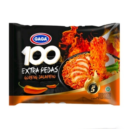 

Mie Gaga 100 Goreng Extra Pedas goreng Jalapeno 88g Super Pedas