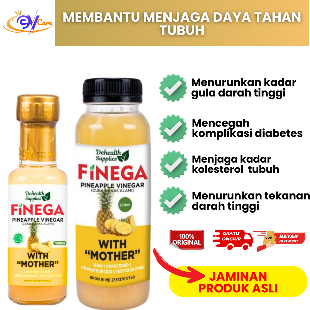 

Finega Cuka Nanas With Mother Membantu Menurunkan Gula Darah Diabetes dan Kolesterol