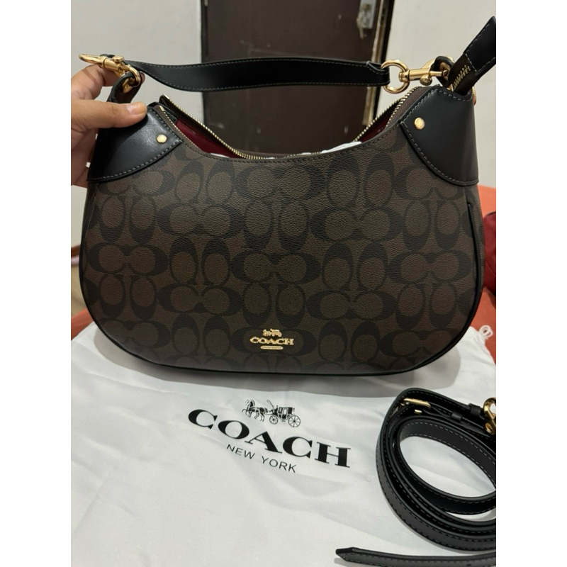 preloved Coach hobo signature brown