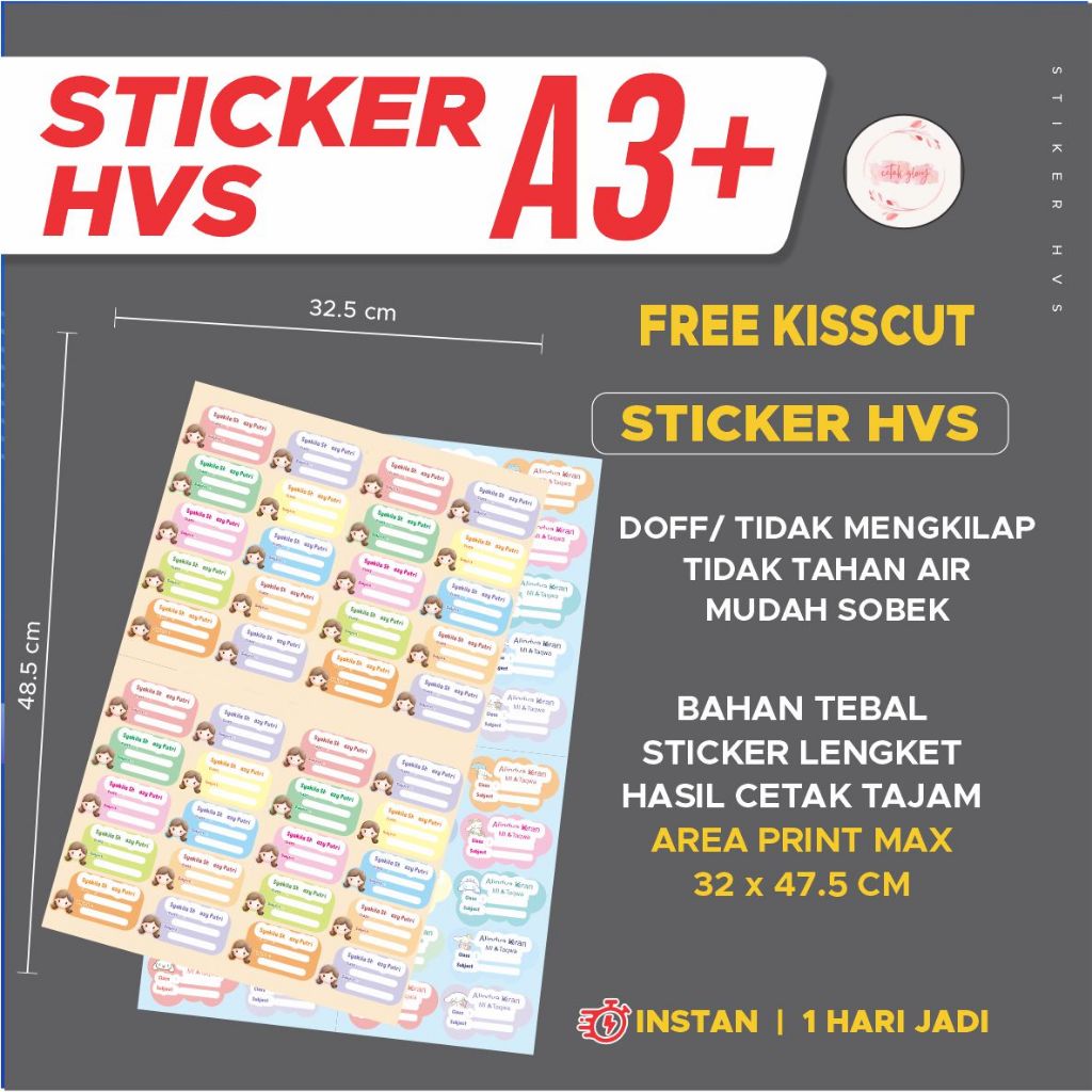 

Print Sticker Label | Cetak Stiker HVS A3+