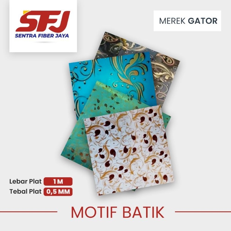 Penutup Pagar Motif BATIK, Fiber Pagar Motif BATIK Tebal