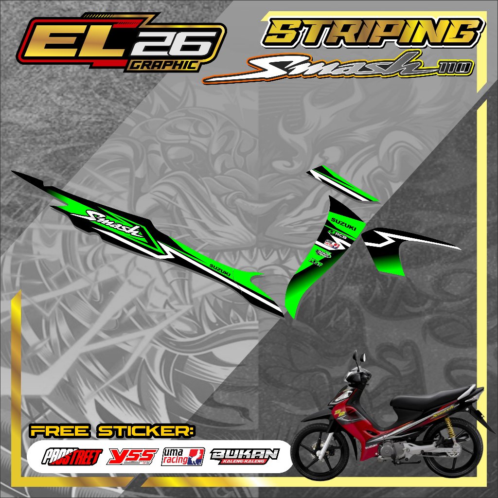 473 STRIPING STICKER SUZUKI SMASH 110 - STICKER SUZUKI SMASH 110 MOTIF GRAPIC