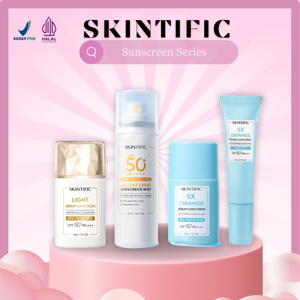 SKINTIFIC Sunscreen Series | 5x Ceramide | Mist Sunscreen | Ultralight | Sunscreen Wajah