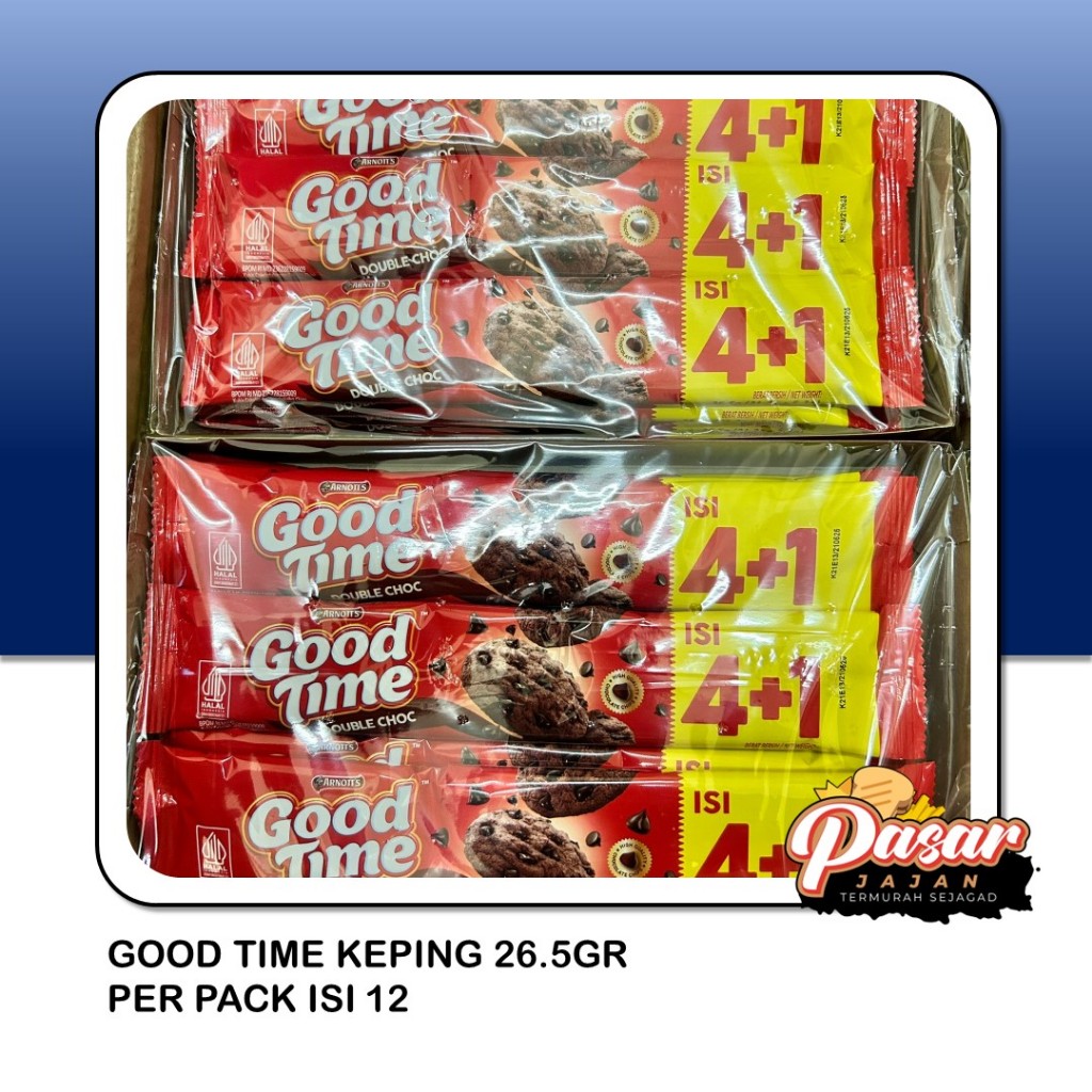 

Good Time isi 12 Sachet Double Choco Cookies Kukis Coklat isi 12 X 26.5Gr