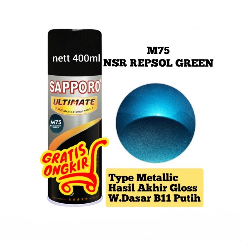 Sapporo Ultimate M75 NSR Repsol Green/hijau repsol/ cat semprot/pylox/pilox/pilok/motor/hijau