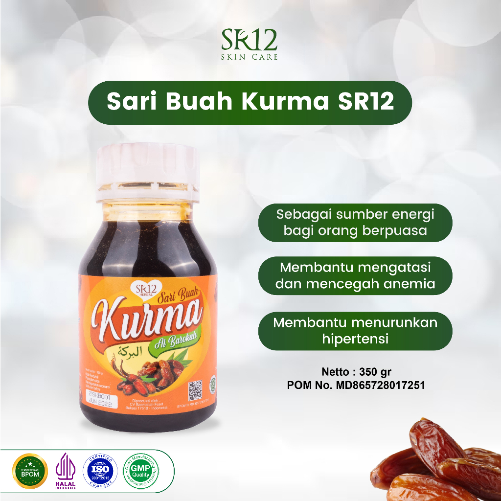 

SARI BUAH KURMA AL BAROKAH SR12 / SARI KURMA ASLI / MENINGKATKAN STAMINA TUBUH / MENCEGAH ANEMIA