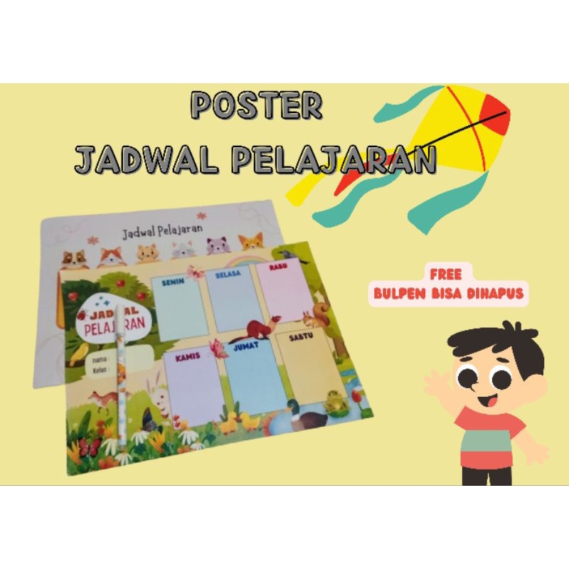 

Poster Jadwal Mata Pelajaran - Poster Mapel Gratis Bulpen Bisa Dihapus