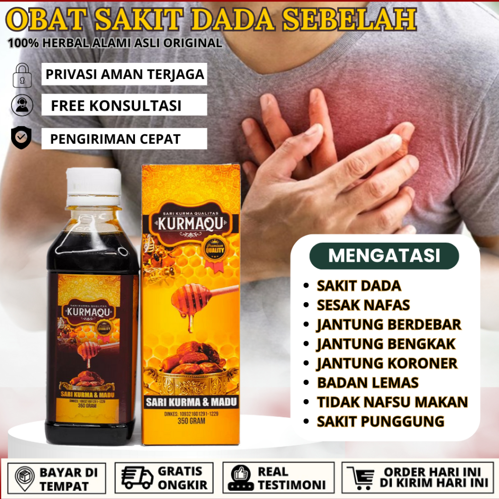 Obat Sakit Dada, Dada Nyeri, Nyeri Dada Sebelah Kanan dan Kiri, Jantung Berdebar, Sesak Nafas 100% K
