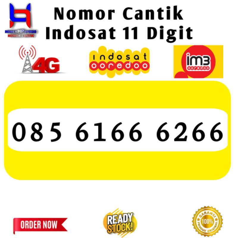 Nomor Cantik Indosat Im3 Kartu Perdana Nomor Cantik Im3 11 digit Rapi 6166 6266