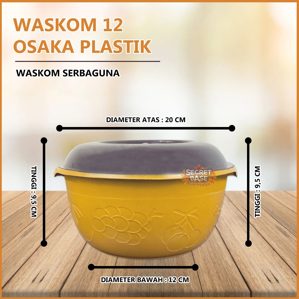 ISI 12pcs BASKOM SEKAT TUTUP Baskom Hajatan / Waskom / Wakul / Bakul Nasi Plastik
