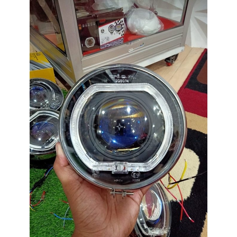 lampu depan headlamp CB biled aes turbo set batok CB125 LED