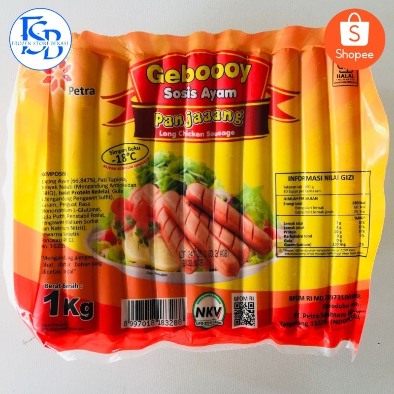 

GEBOOOYKU SOSIS AYAM LONG 1KG (32 PCS)
