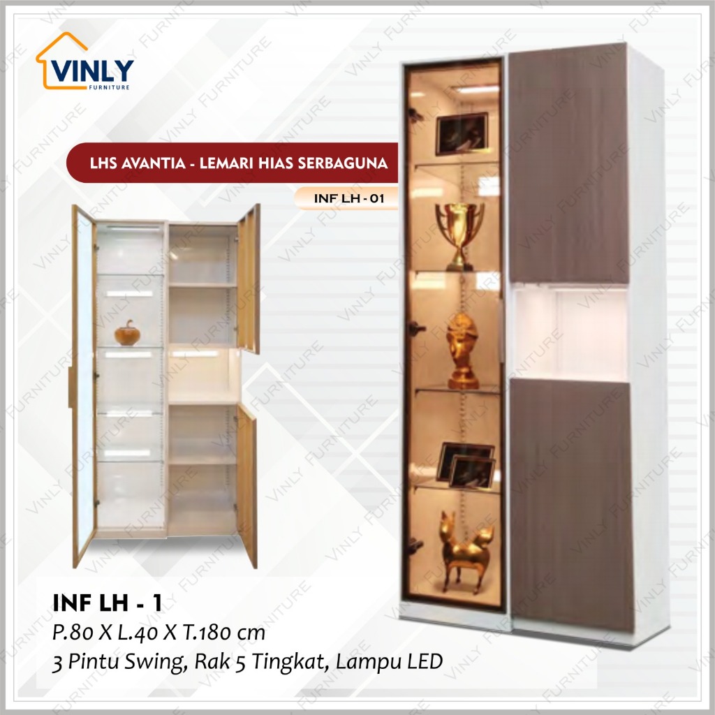 Lemari / Lemari Pajangan / Lemari Hias / Lemari Pajangan Besi 2 Pintu