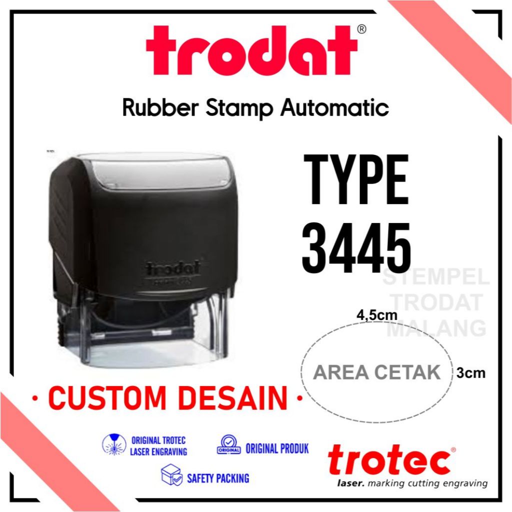 

stempel trodat 3445 Oval Stempel toko usaha instansi dll