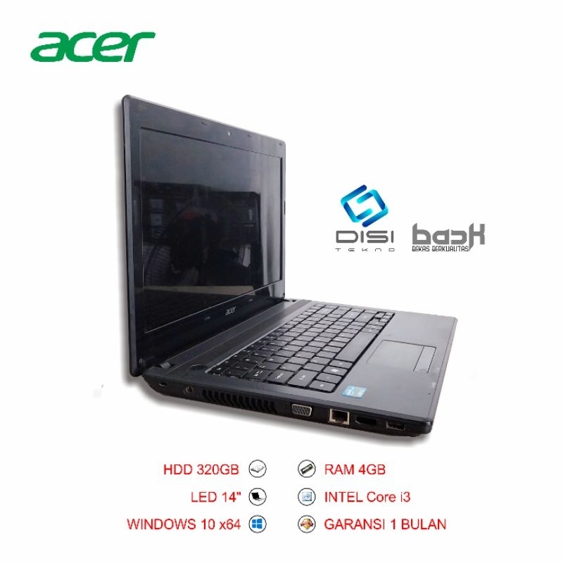 Laptop Acer Aspire Core i3 RAM 4GB