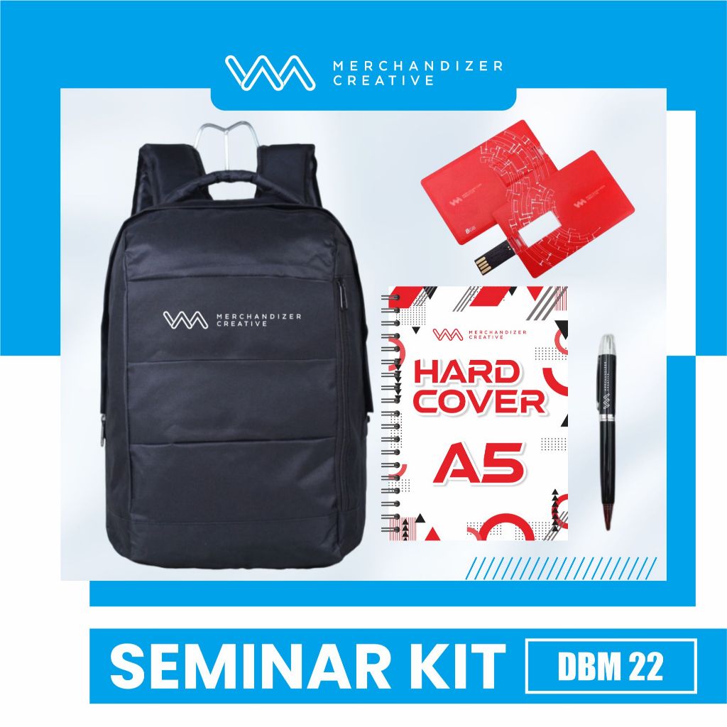 

Backpack D300, Notebook Hardcover A5, Pulpen Sablon, dan FD Kartu - Paket Seminar Kit