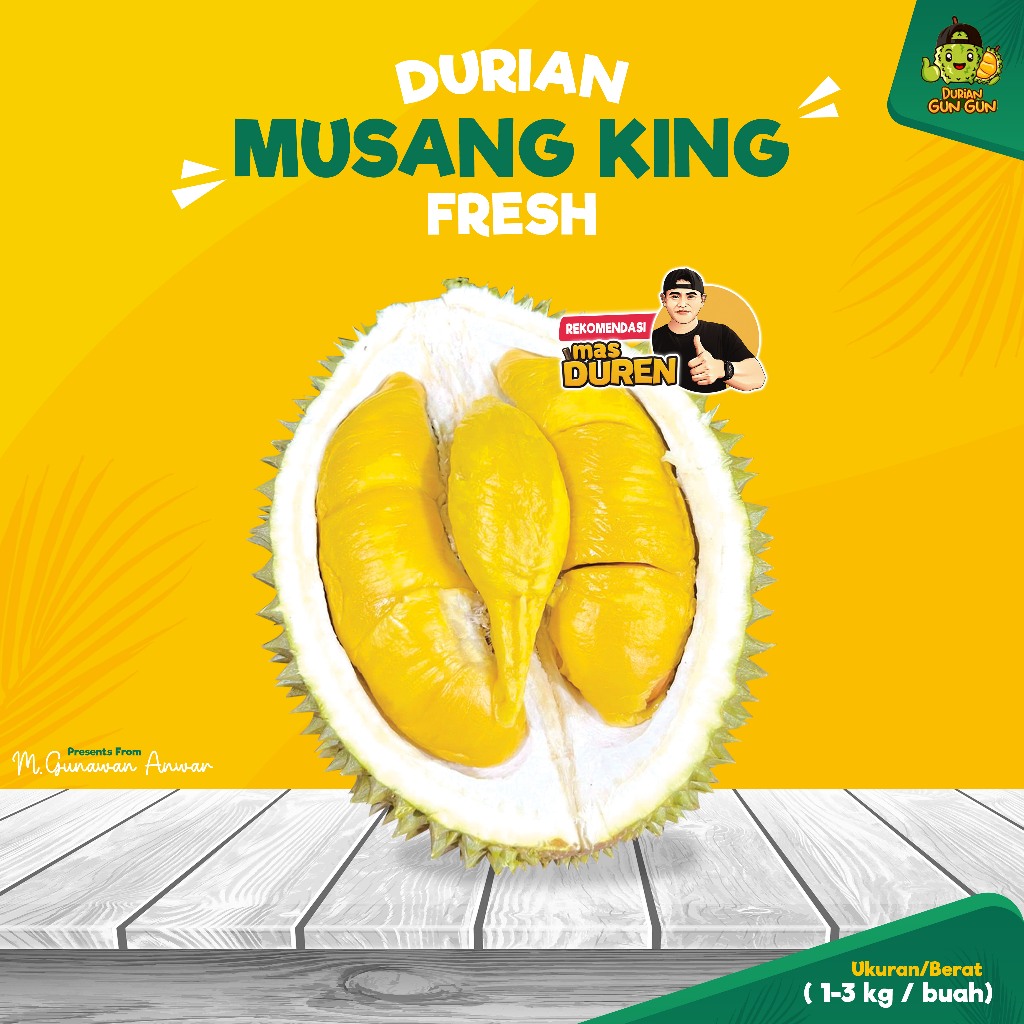 

Durian Musang King Fresh Malaysia Duren utuh 1 buah HARGA/KG
