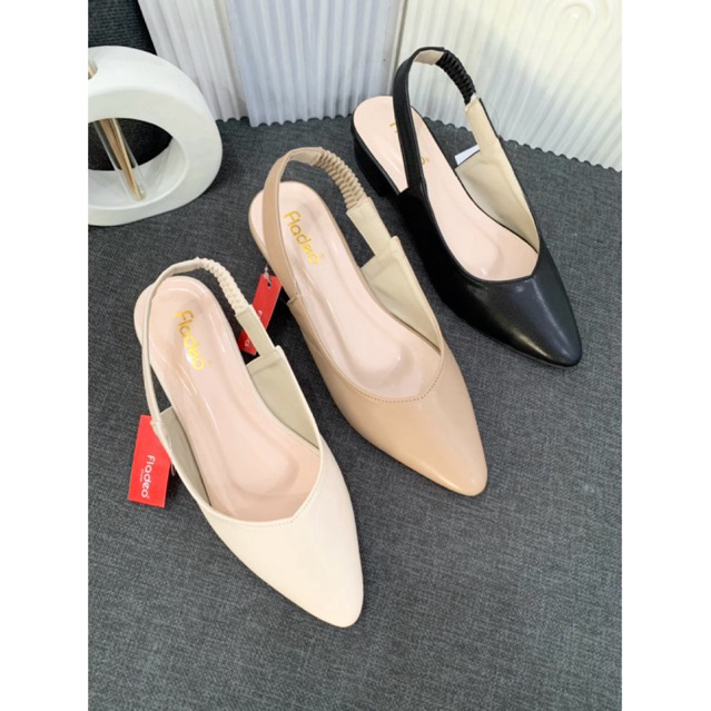 Sepatu Sandal Fladeo Wanita Mules Heels 3 cm ( TALI BELAKANG POLOS )