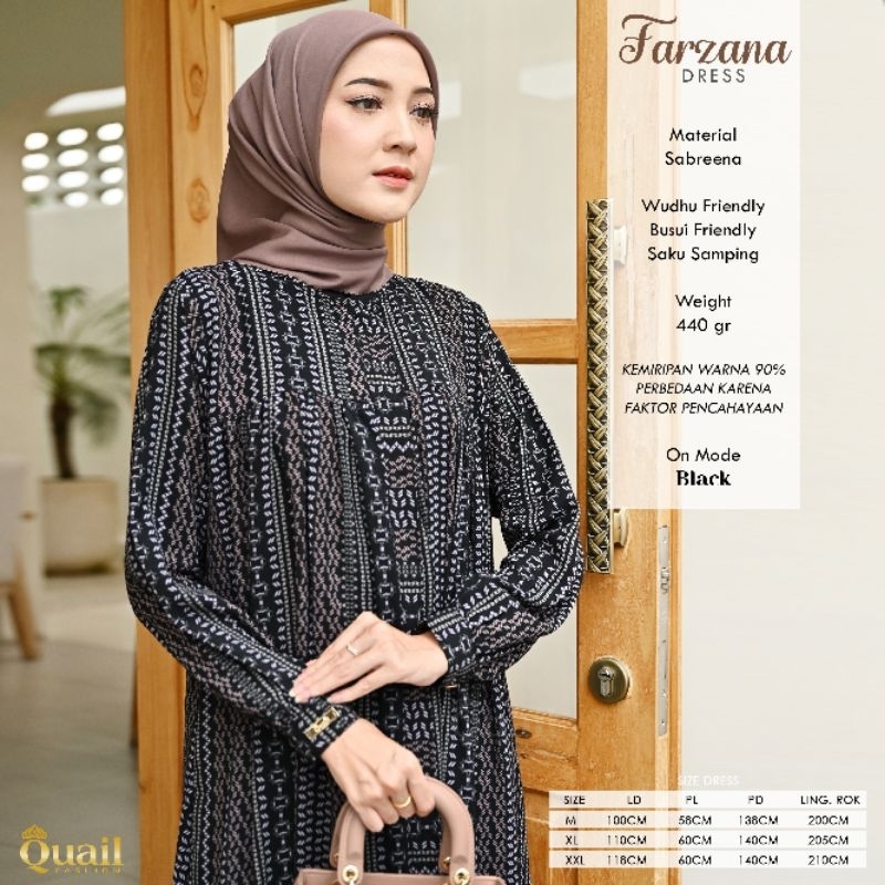 FARZANA Dress Muslim Wanita Original Quail Hijab