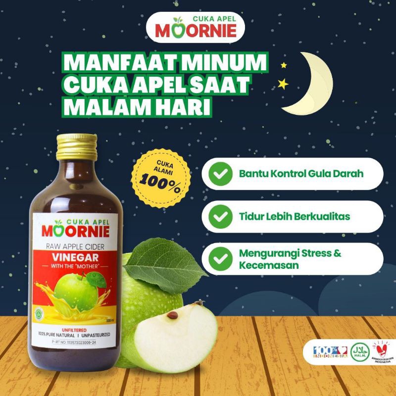 

CUKA APEL MOORNIE APPLE ORGANIK CIDER VINEGAR 330ML DETOKS