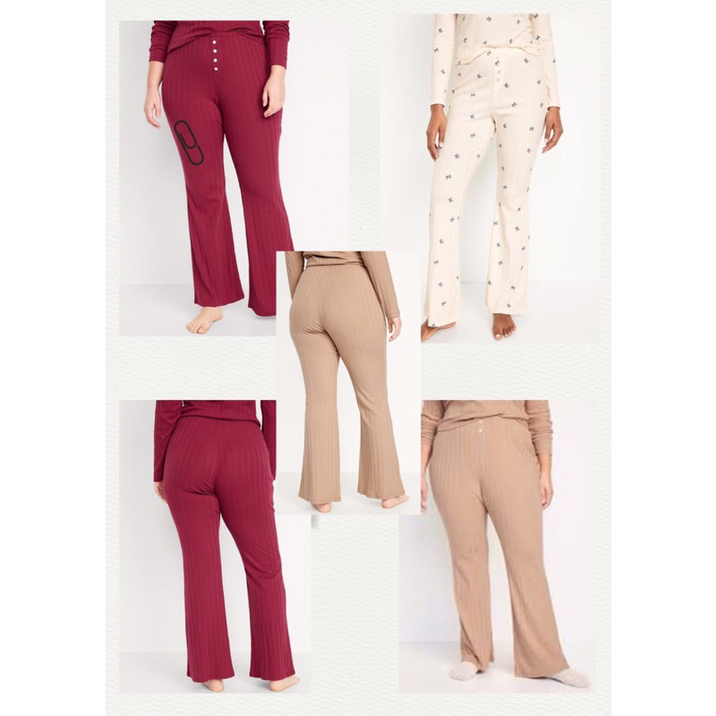 Kulot waffle kaos flare jumbo maroon- beige - motif murah