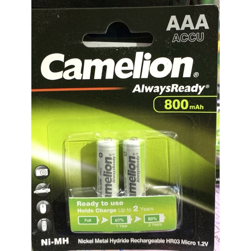 SEPASANG BATERAI BATRAI CAS CHARGE AAA A3 800mAh RECHARGEABLE BATTERY CAMELION BERKUALITAS